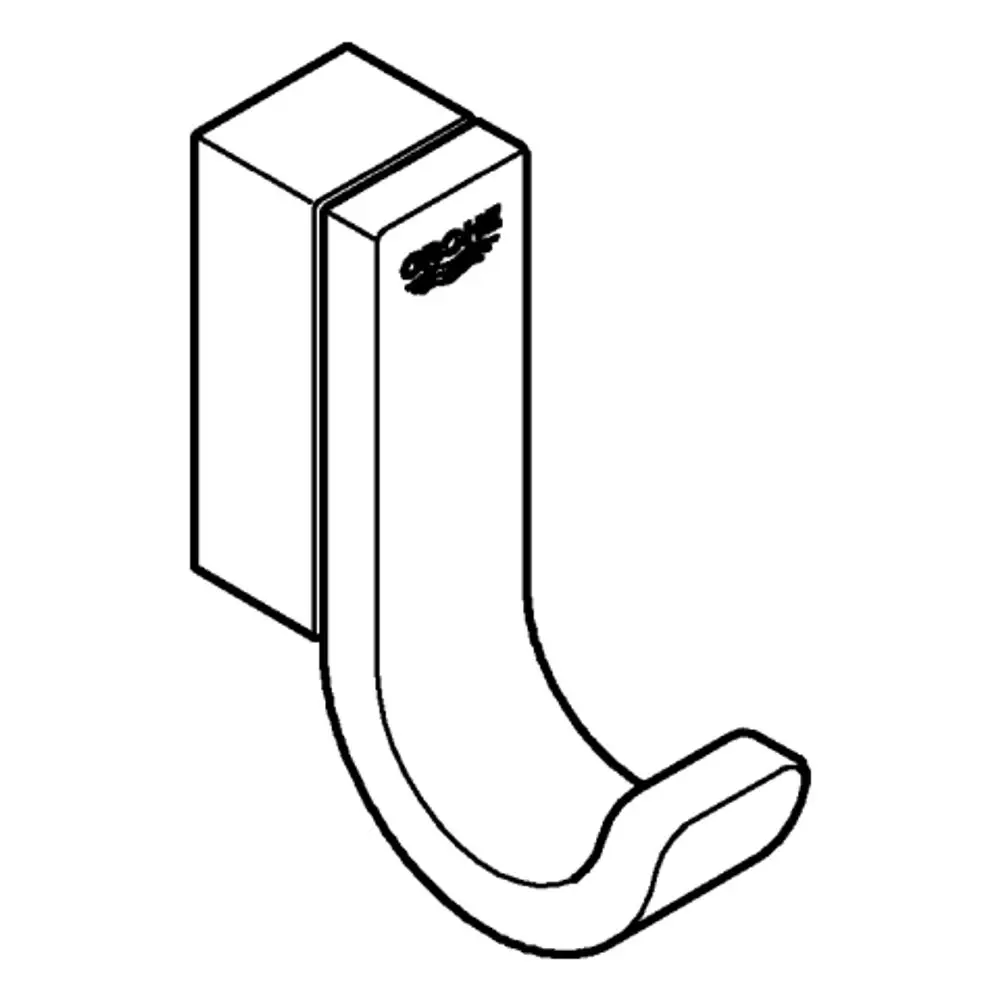Wandhaken in schwarzem Design von Grohe, mit einer gebogenen Halterung zur Aufhängung von Bademänteln oder Handtüchern.