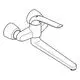 Grohe-Wasserhahn mit zwei Bediengriffen und seitlichem Auslauf. Eignet sich zur Wandmontage. Klare Linienführung, einfaches Design für moderne Badezimmer.