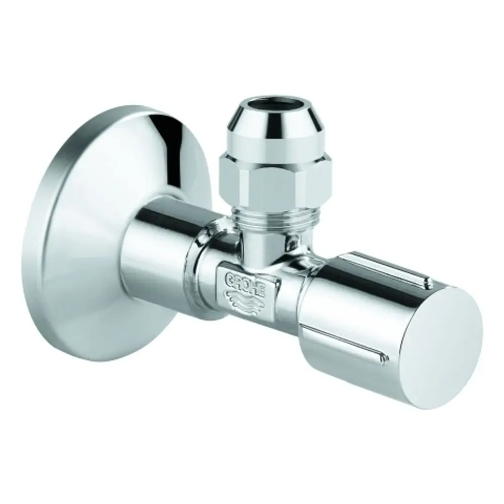 GROHE Eckventil aus Metall mit einer Chrom-Oberfläche, zur Wandmontage, mit einem Anschluss für Rohrleitungen.