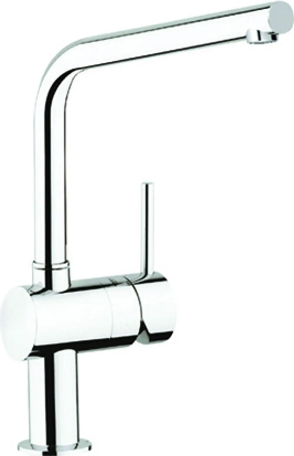 Einhand-Spültischbatterie in chrom von Grohe mit einem hohen Auslauf und einem seitlichen Hebel zur Steuerung des Wasserflusses.