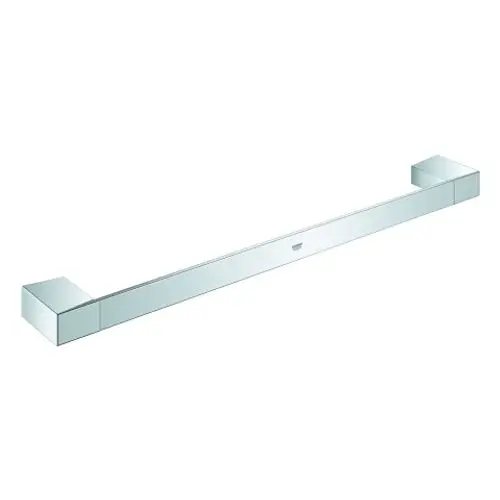 Grohe Badetuchhalter aus Metall in rechteckiger Form, verchromt, mit zwei Halterungen an den Enden zur Wandmontage.