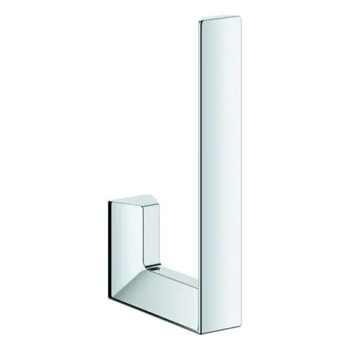 Wandmontierter Papierhalter aus Metall mit quadratischem Design in verchromter Oberfläche von Grohe. Ideal für die Anbringung in Badezimmern oder Toiletten.