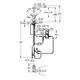 GROHE Minta Touch Küchenarmatur mit einem ausziehbaren Auslauf, verschiedenen Anschlussleitungen und einem Bedienfeld, dargestellt in einem technischen Schema.