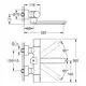 Grohe IR-Elektronik für Wandmontage, Abmessungen und Anschlussdetails dargestellt, mit ausgeformtem Auslauf. Diagramm zeigt Maße und Montageanleitung.