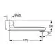 GROHE Auslauf mit einer Gesamtlänge von 175 mm, rechteckiger Form, in Chromfarbe, mit einem Auslass, der um 7° geneigt ist. Technische Zeichnung mit Maßen.