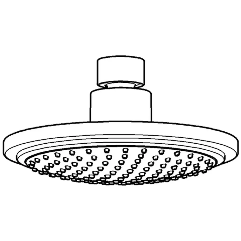 Grohe Kopfbrause mit rundem, flachem Design und zahlreichen kleinen Düsen zur Wasserabgabe, montierbar an einer Decke oder Wand.