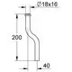 GROHE Urinal-Spülrohr mit einer Kröpfung, dargestellt in einem technischen Diagramm, zeigt Maße und Form des Produkts klar und präzise.