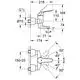 Ein diagrammatisches Produktbild eines Grohe-Armaturenmodells, mit spezifischen Maßeinheiten und Installationshinweisen in technischer Zeichnung.