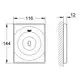 GROHE Urinal-IR-Elektronik in rechteckiger Form mit einer flachen Bauweise, seitliche Ansicht, geeignet für die Wandmontage. Schaltfläche in der Mitte.