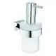 GROHE-Seifenspender-Essentials-Cube-40756_1-mit-Halter-chrom-40756001