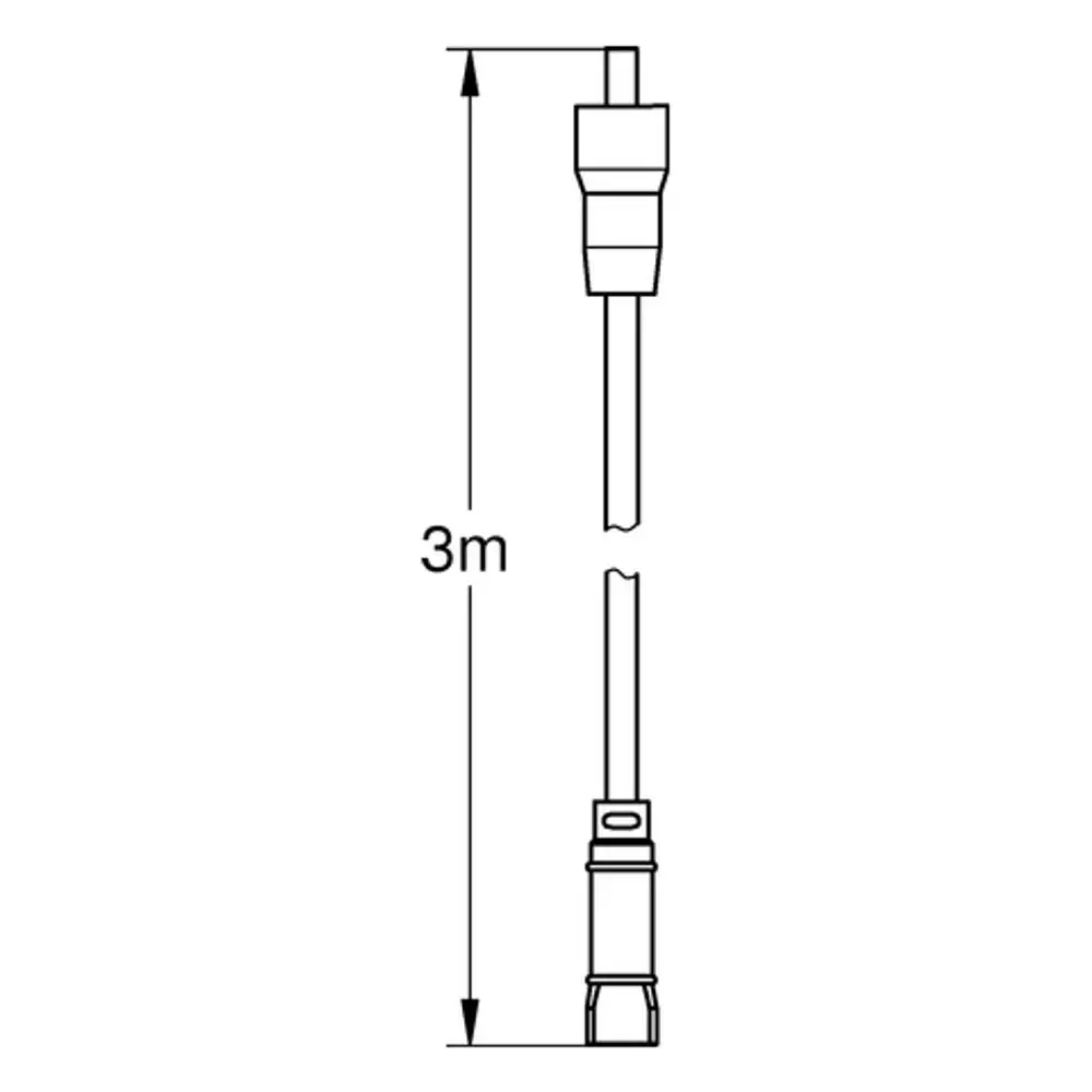 GROHE Verlängerungskabel in schematischer Darstellung. Das Kabel hat eine Länge von 3 m und zwei Anschlussstecker an den Enden, jeweils oben und unten.