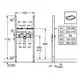 GROHE Element für Wandinstallation mit Maßen und technischen Details für eine Einlochbatterie, Abmessungen in Millimetern, klare Darstellung der Montageoptionen.