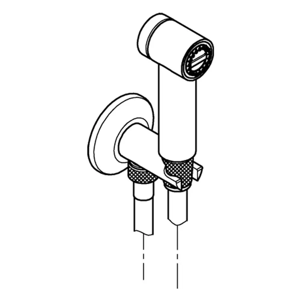 Wandhalterset von Grohe für eine Duschinstallation, bestehend aus Halterung und Anschlüssen, übersichtlich und funktional gestaltet.