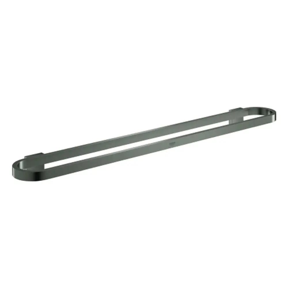 GROHE Badetuchhalter in mattem Schwarz. Langes, rechteckiges Design mit abgerundeten Enden. Montage zur Wand geeignet.