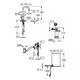 Technische Zeichnung eines Grohe-Zubehörs mit verschiedenen Ansichten, sichtbaren Maßen und Anschlussdetails für ein Standventil oder Boiler.