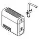 Grohe Anlage bestehend aus einem kompakten Gerät und einem Auslaufarm, wahrscheinlich für eine Wasserinstallation, in einfacher, funktioneller Form.