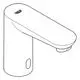 Grohe-Armatur mit schnittigem Design, ausgestattet mit einem Berührungssensor zur automatischen Wasserfreigabe, in Chromfarbe ohne sichtbare Steuerungselemente.