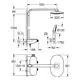 Grohe Duschsystem mit Kopf- und Handbrause in Chrom und Moon White. Technische Zeichnung mit Abmessungen und Installationsdetails.
