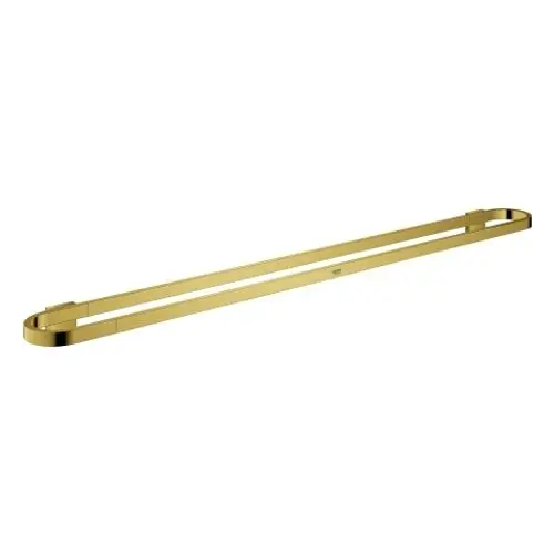 Goldfarbener Handtuchhalter von Grohe mit minimalistischer, gerader Form. Er besteht aus Metall und hat eine glatte Oberfläche, geeignet für Badezimmer.