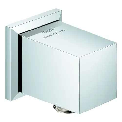 GROHE Wandanschlussbogen in Chrom-Optik mit rechteckiger Form. Geeignet für eine moderne Badezimmerinstallation. Schlichtes Design ohne sichtbare Befestigungselemente.