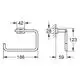 GROHE Handtuchring in metallischer Optik mit schlichter, gerader Form. Konstruktive Darstellung mit Abmessungen für die Montage.