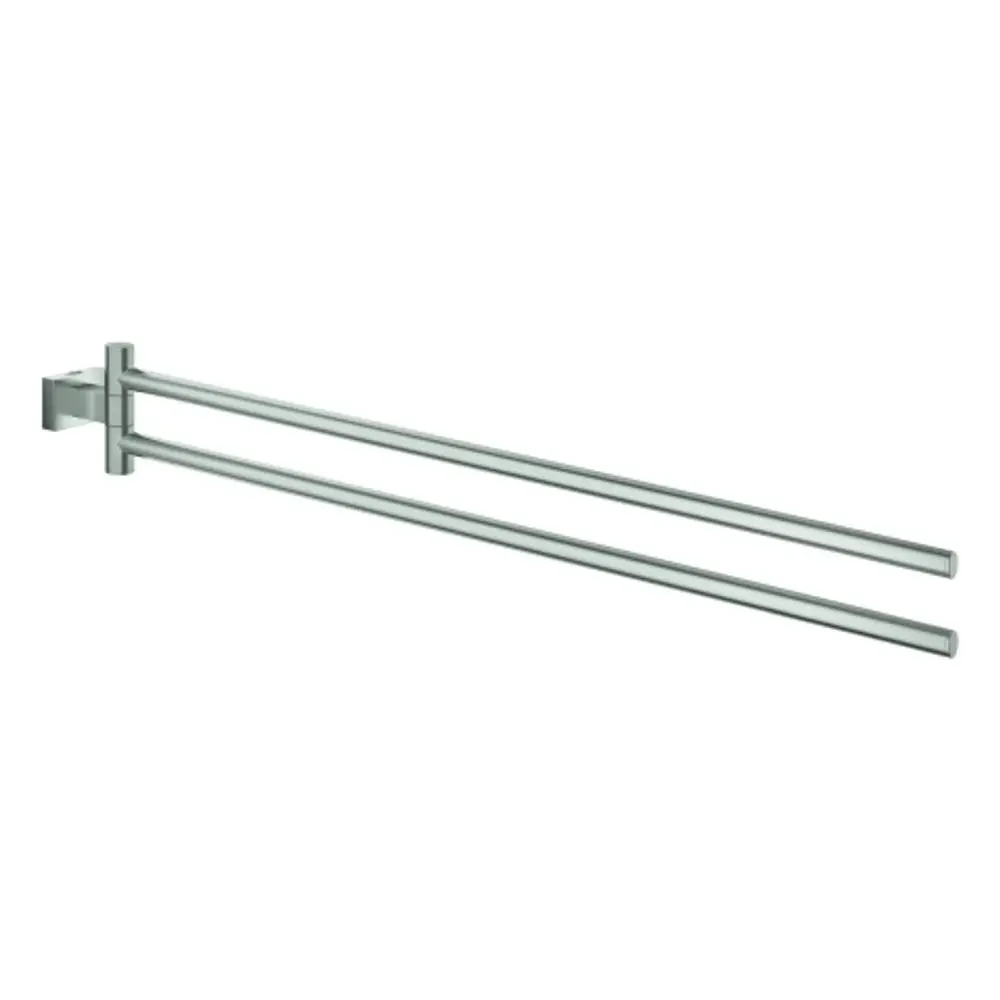 GROHE Handtuchhalter aus Edelstahl mit zwei parallel montierten Stangen zur Wandbefestigung. Eignung für Badezimmer zur Handtuchaufbewahrung.