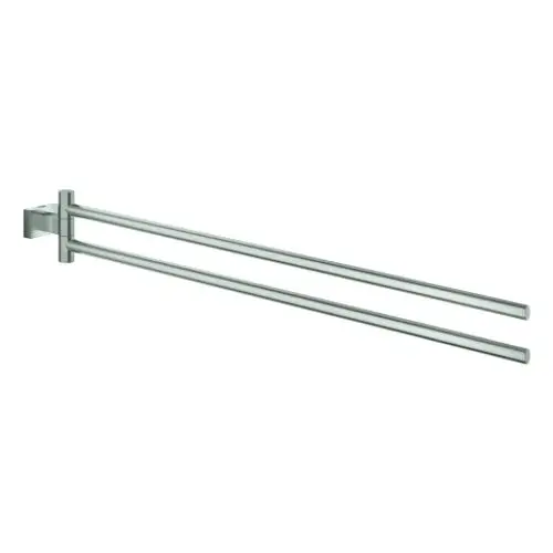 GROHE Handtuchhalter aus Edelstahl mit zwei parallel montierten Stangen zur Wandbefestigung. Eignung für Badezimmer zur Handtuchaufbewahrung.