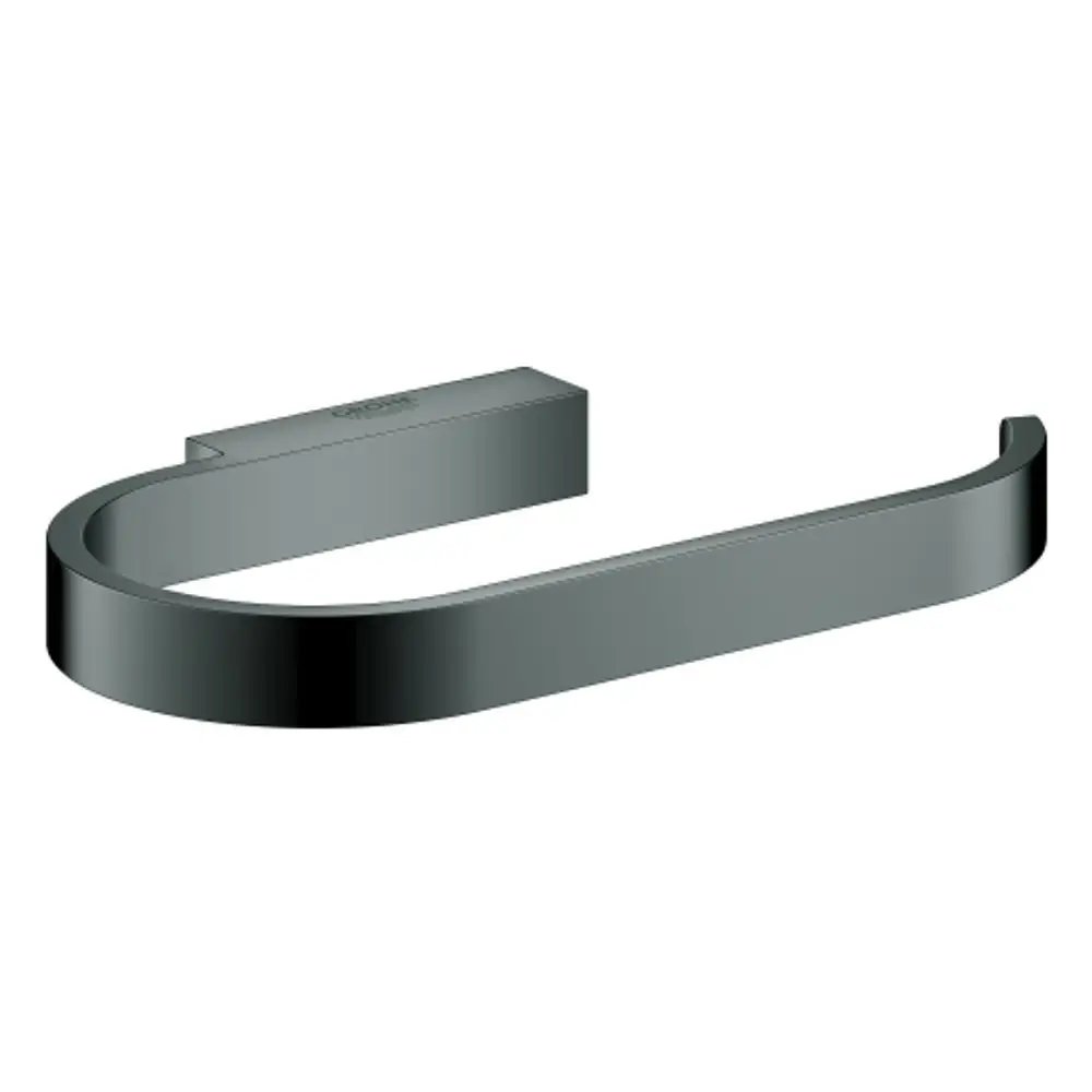 GROHE WC-Papierhalter in hard graphite, mit minimalistischem Design und offener Halterung, montiert an der Wand, geeignet für moderne Badezimmer.
