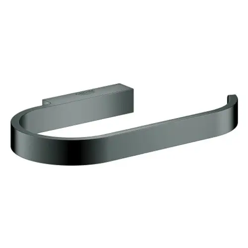 GROHE WC-Papierhalter in hard graphite, mit minimalistischem Design und offener Halterung, montiert an der Wand, geeignet für moderne Badezimmer.