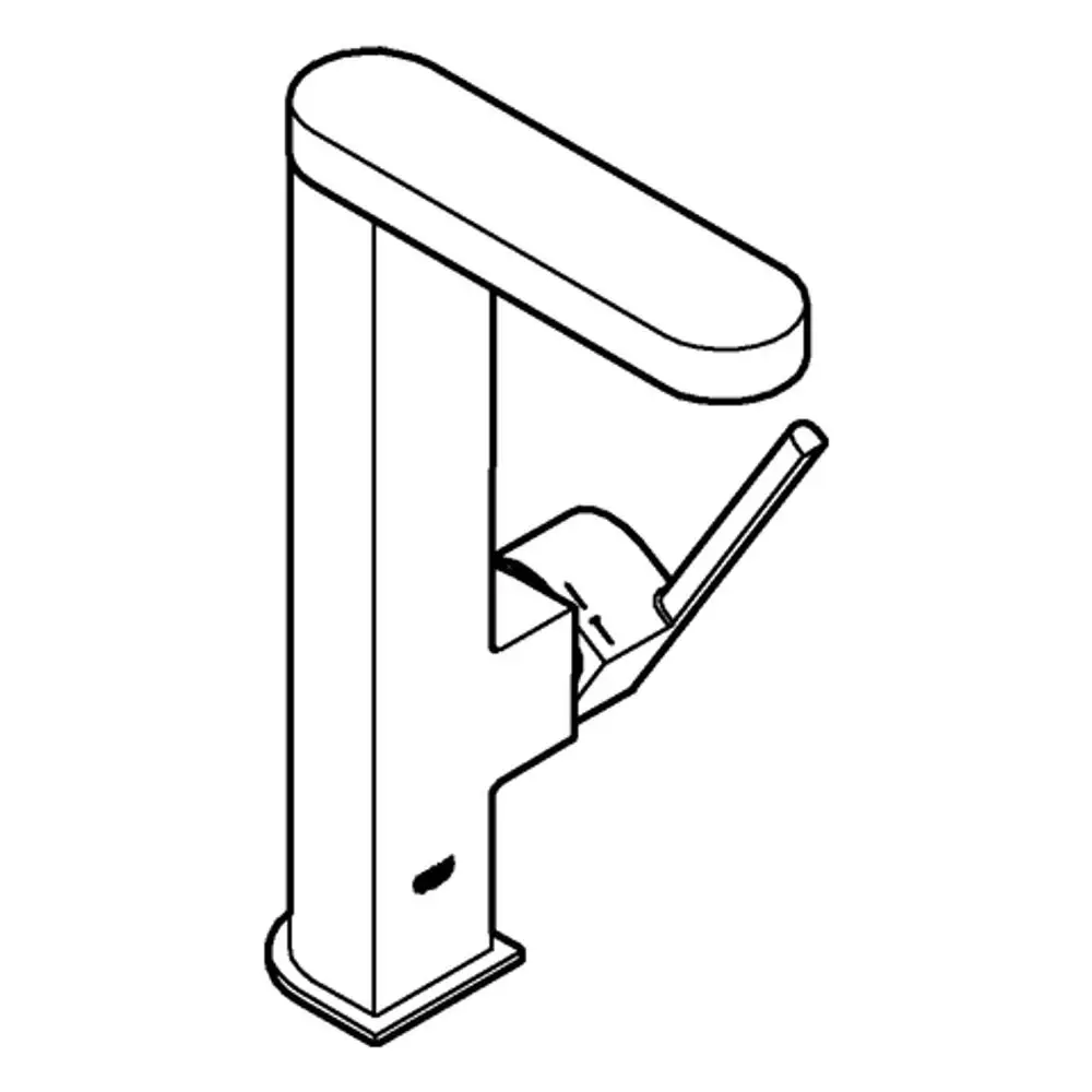 GROHE Wasserhahn mit einem seitlichen Hebel zum Bedienen und einem Push-open Ablauf, in Chrom-Finish, zur Wandmontage geeignet.