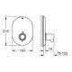 Technische Zeichnung eines Grohe-Produktes, dargestellt aus Vorder- und Seitenansicht. Maße und Anschlussdetails sind eingezeichnet.