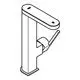 GROHE Armatur mit einem digitalen Display und einem Hebel. Die Oberfläche ist in glänzendem Chrom gehalten. Die Form ist modern und funktional.