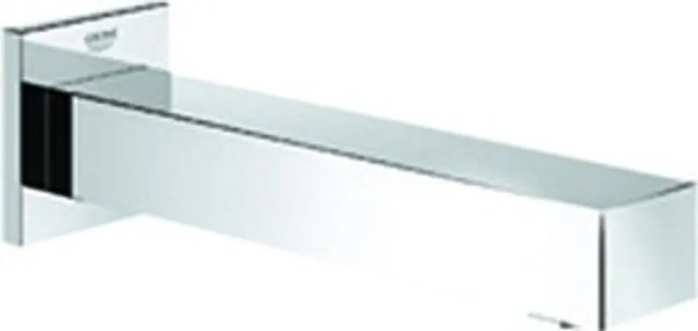 Grohe Wandmontage-Wanneneinlauf mit rechteckigem Auslauf und glatter Oberfläche, im minimalistischen Design, ohne sichtbare Montageelemente.
