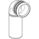 GROHE Ablaufbogen in Form eines 90-Grad-Winkels mit Anschlussöffnung und tiefenverstellbarem Element. Kunststoffstruktur erkennbar.