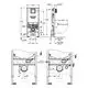 GROHE WC-Element mit technischen Zeichnungen, Maße und Detailansichten, inklusive Installationsangaben und elektrischen Anschlussmöglichkeiten, auf schematischem Plan dargestellt.