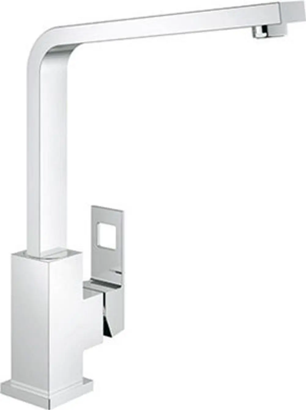Einhand-Spültischbatterie in Chrom mit rechteckigem Auslauf und Bediengriff. Grohe Produktdesign mit schlichtem, modernen Stil.