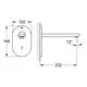 GROHE Produktzeichnung eines Wandarmaturengehäuses mit einem Auslaufarm in einem 13° Winkel. Maße und spezifische Details sind abgebildet.