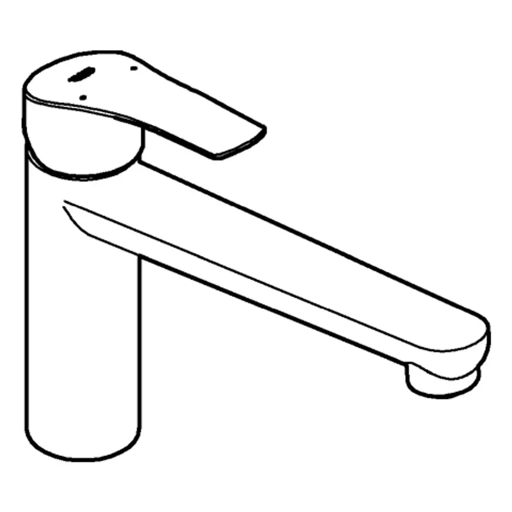 Grohe Mischbatterie mit mittelhohem Auslauf und einfacher Hebelfunktion, in klarer Linienführung und minimalistischem Design.