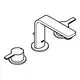 Grohe-Waschtischbatterie mit einem mittelhohen, geraden Auslauf und zwei drehbaren Bediengriffen, in einem schlichten, modernen Design.