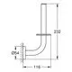 GROHE Metallhalter für die Wandmontage, geformt mit einem gebogenen Design. Ansicht zeigt Maße und Anschlussdetails.