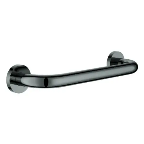 GROHE Griff in schwarzer Ausführung, montiert an zwei runden Wandhaltern, bietet Unterstützung in Badezimmer- oder Duschbereichen.