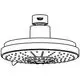Hängende Kopfbrause von Grohe mit runder, flacher Duschfläche und mehreren Düsen zur Wasserabgabe, angebracht an einem zentralen Halter.