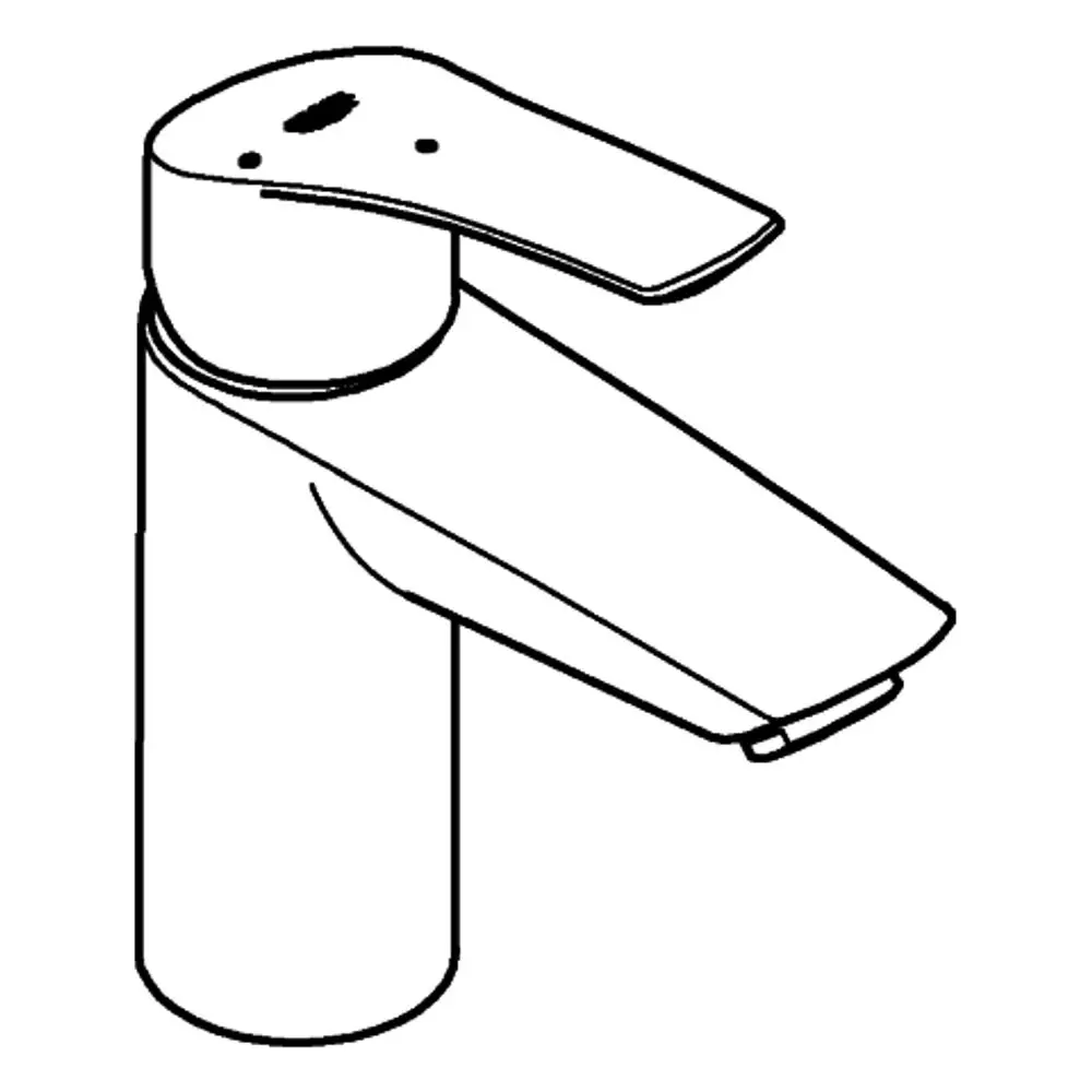Grohe Mischbatterie in Chrom mit flachem Bedienhebel und modernem Design. Geeignet für die Montage in Waschbecken oder ähnlichen Anwendungen.