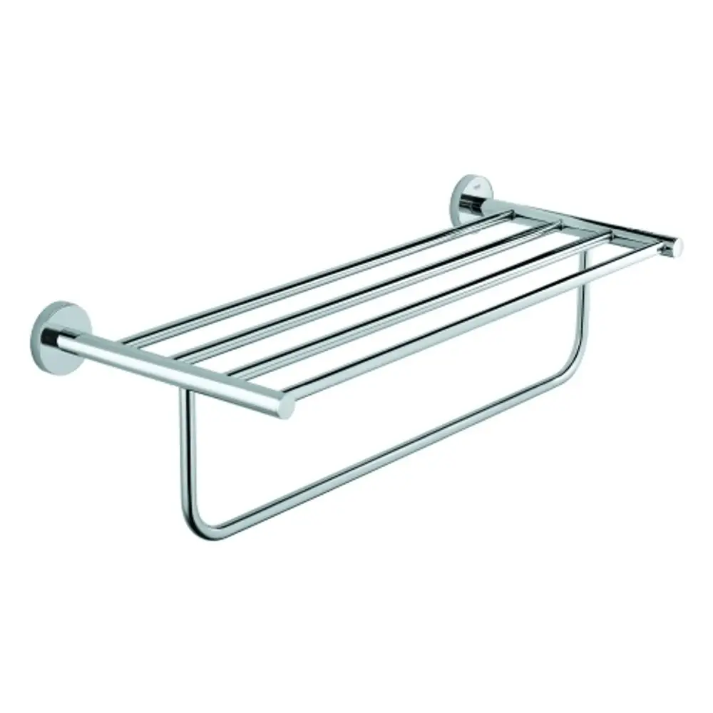 Grohe Badetuchhalter aus verchromtem Metall mit mehreren horizontalen Stangen zur Aufhängung von Handtüchern, montiert an der Wand.