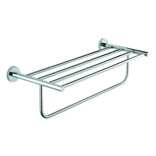 Grohe Badetuchhalter aus verchromtem Metall mit mehreren horizontalen Stangen zur Aufhängung von Handtüchern, montiert an der Wand.