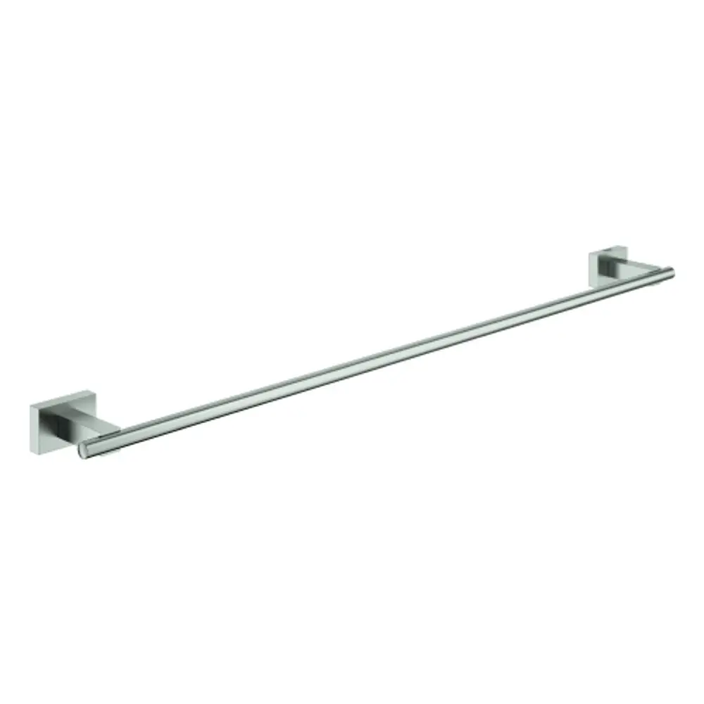 GROHE Badetuchhalter aus Metall in supersteel-Optik, rechteckige Wandhalterungen, flaches Design, geeignet für Bäder zur Aufbewahrung von Handtüchern.