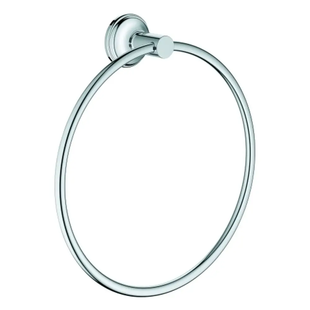 Grohe Handtuchring in chrom, rundes Design, montiert an einer Wand, klare Linienführung ohne zusätzliche Elemente.