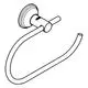 GROHE Papierhalter in chrom, bestehend aus einer runden Wandplatte und einem gebogenen Halter, der für Toilettenpapier geeignet ist.