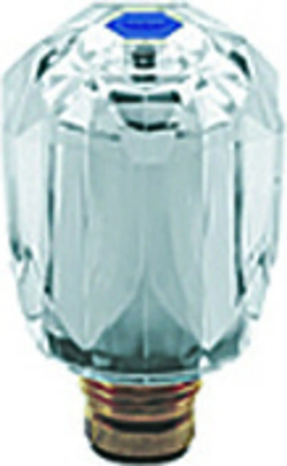 Grohe Teilenummer 45956 mit einem klaren, facettierten Griff in rundlicher Form, montiert auf einem goldfarbenen Gewinde. Der Griff zeigt eine rote Markierung.