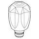 GROHE Produkt mit brillanten Griff und roter Markierung. Es handelt sich um einen chromfarbenen Hebel mit ausgefallenem Design und Gewindeanschluss am unteren Ende.